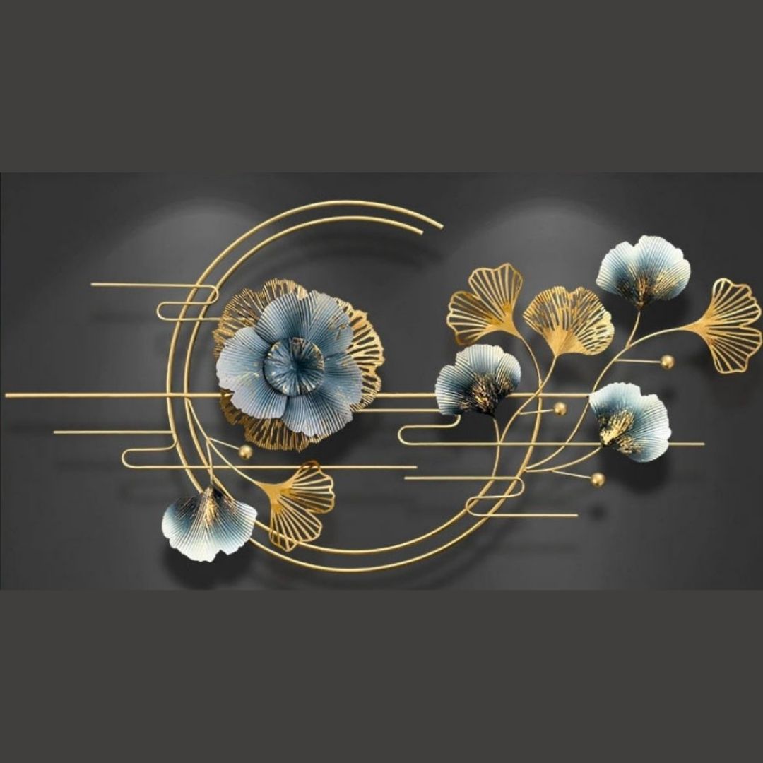 Floral Abstract Multicolour Metal Wall Art
