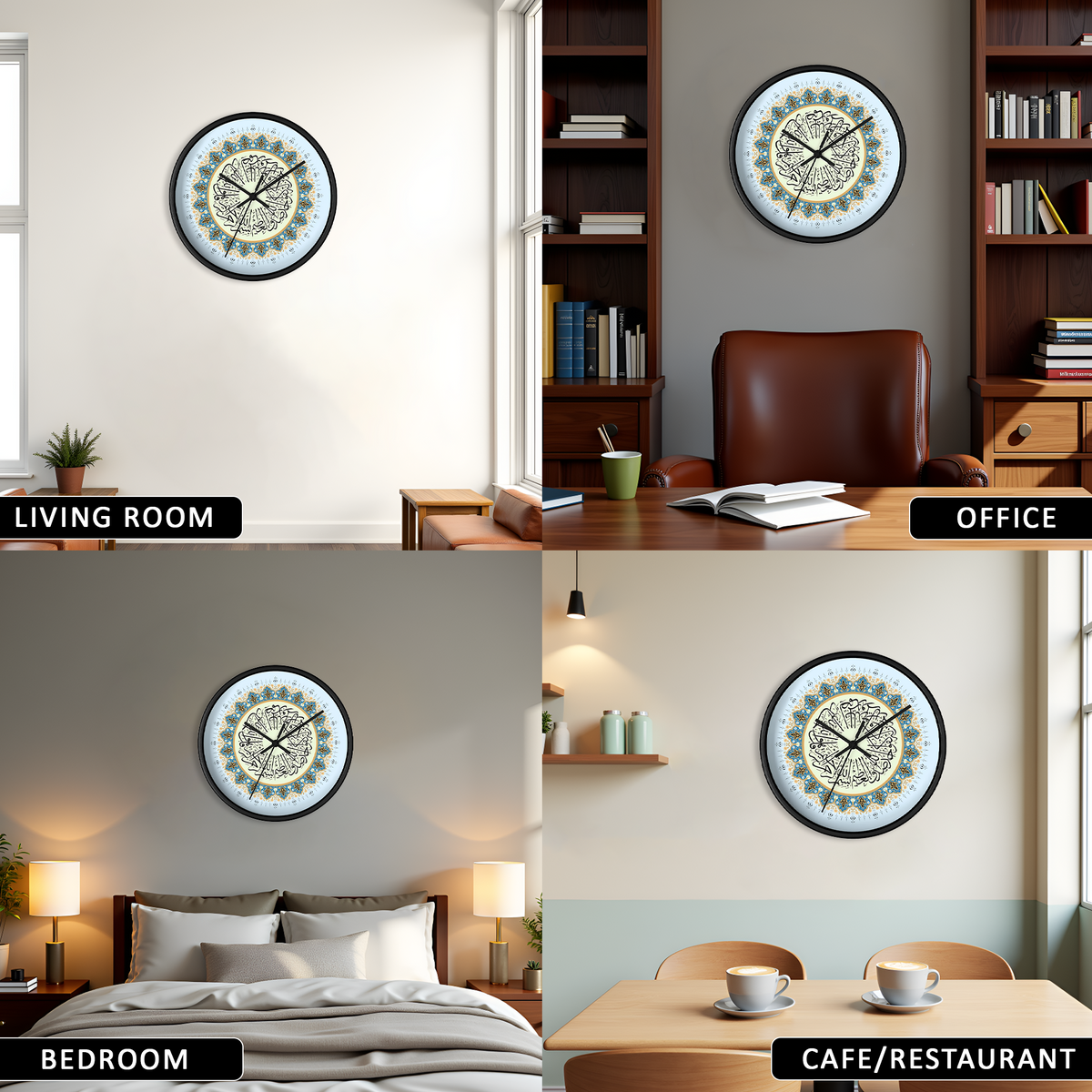 Surah Al Ikhlas Islamic Glass Wall Clock