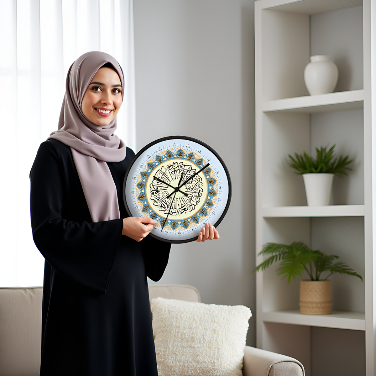 Surah Al Ikhlas Islamic Glass Wall Clock