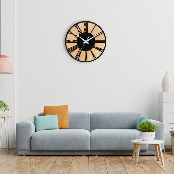 wooden roman clock for wall decor