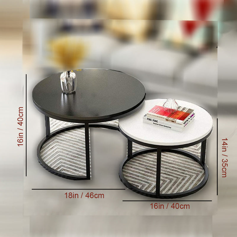 round coffee table set of 2