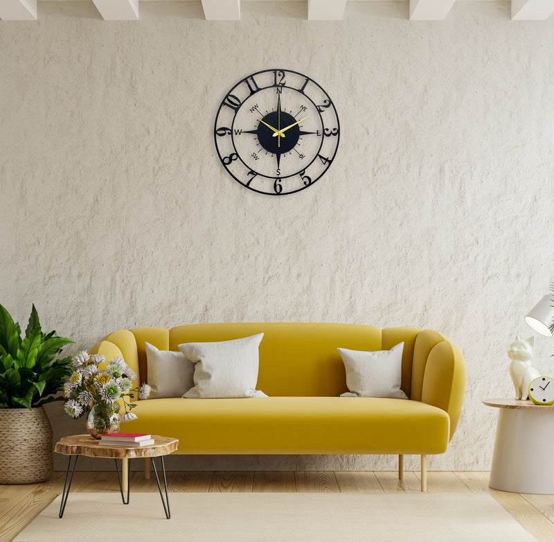 elegant metal wall clock for living room