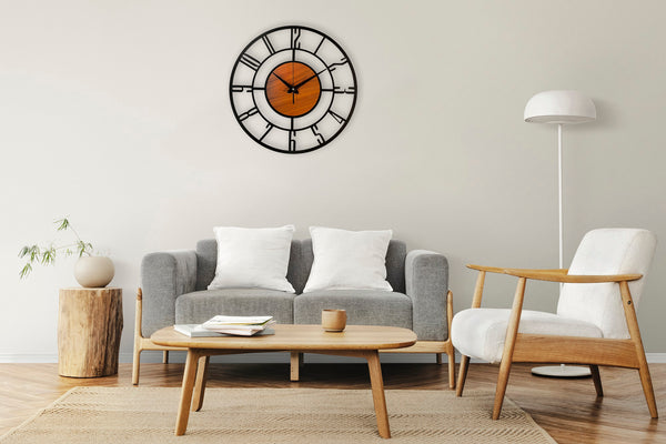 Designer Number Metal/Wooden Wall clock