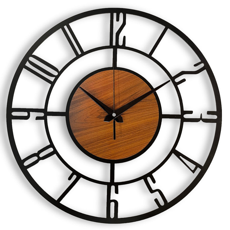 Designer Number Metal/Wooden Wall clock