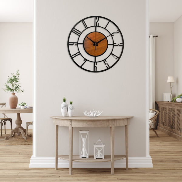 Designer Number Metal/Wooden Wall clock