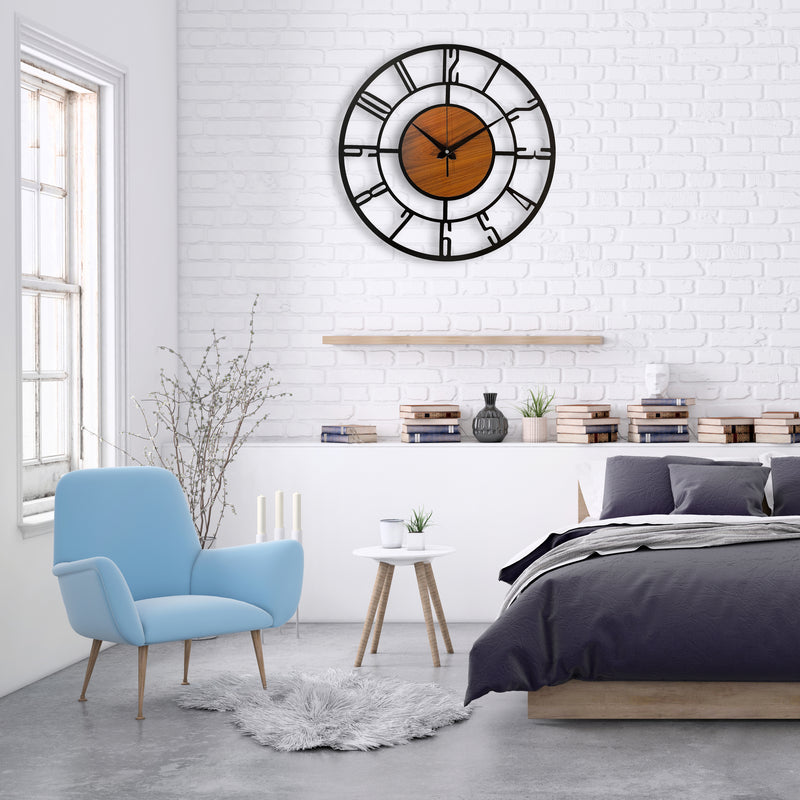 Designer Number Metal/Wooden Wall clock