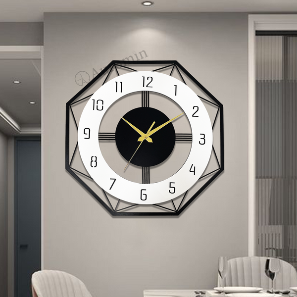 Antique Hexagon Stylish Metal Wall Clock – auromin.in