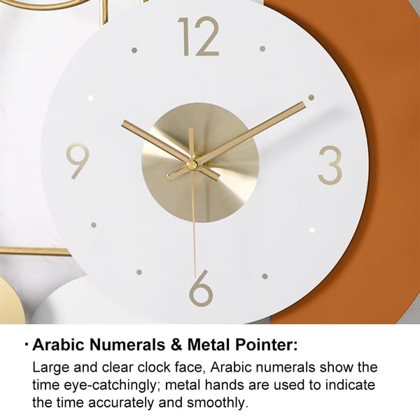Pendulum Geometric Mute Metal Wall Clock