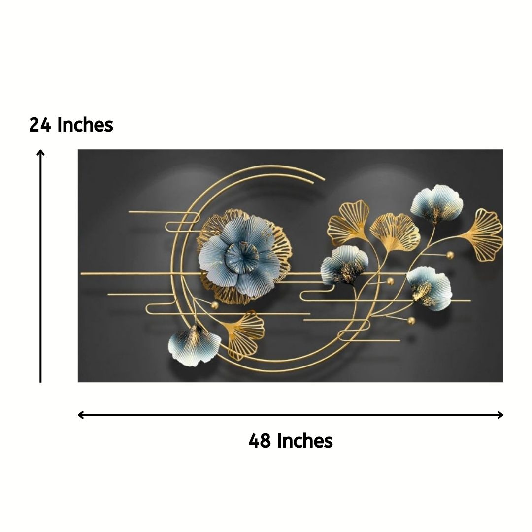 Floral Abstract Multicolour Metal Wall Art