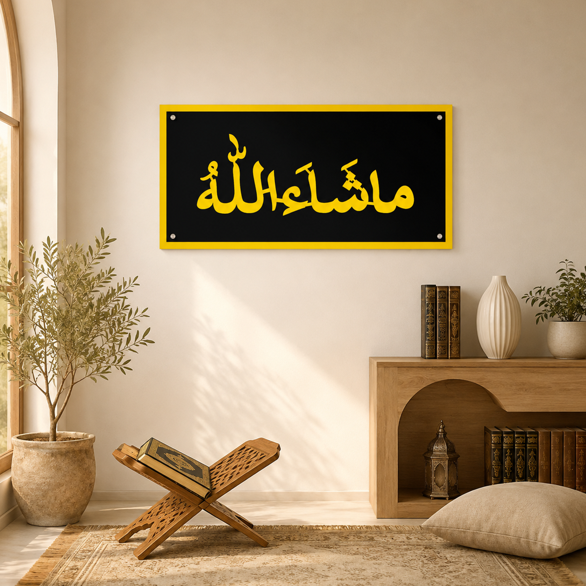 Premium MashaAllah Acrylic Calligraphy Frame — Islamic Home Decor