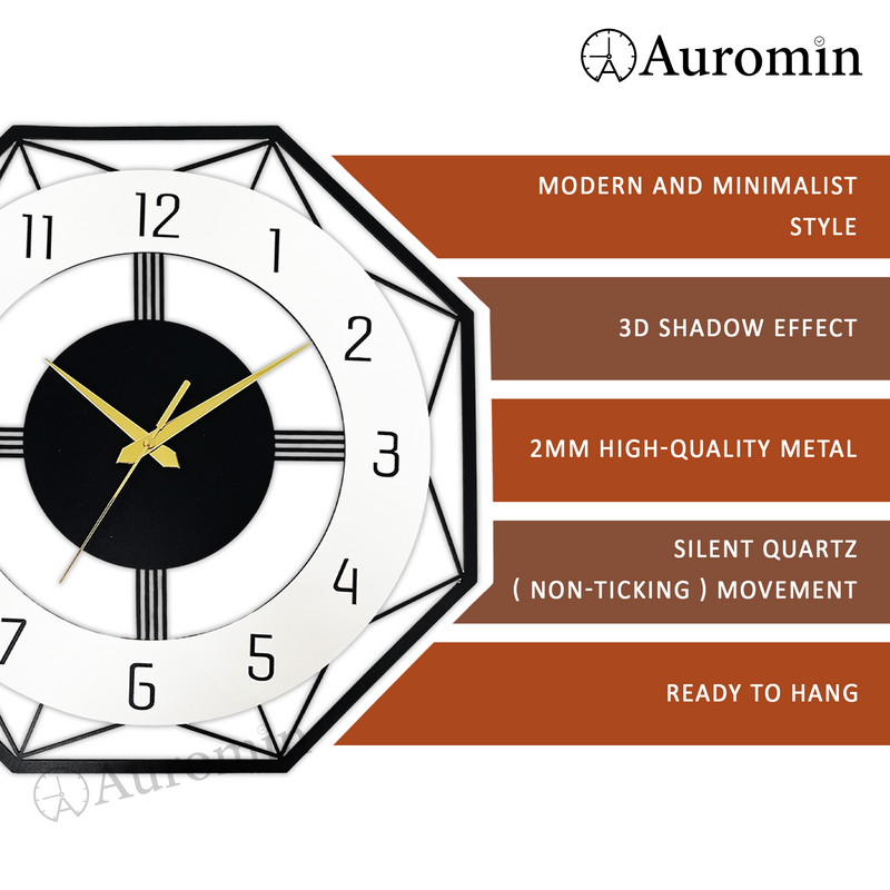 Antique Hexagon Stylish Metal Wall Clock