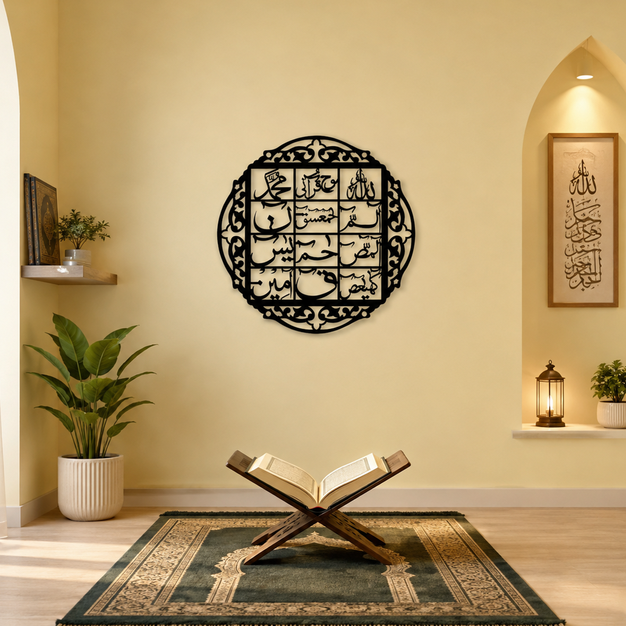 Elegant Lohe Quran Metal Wall Art – Islamic Calligraphy Wall Decor