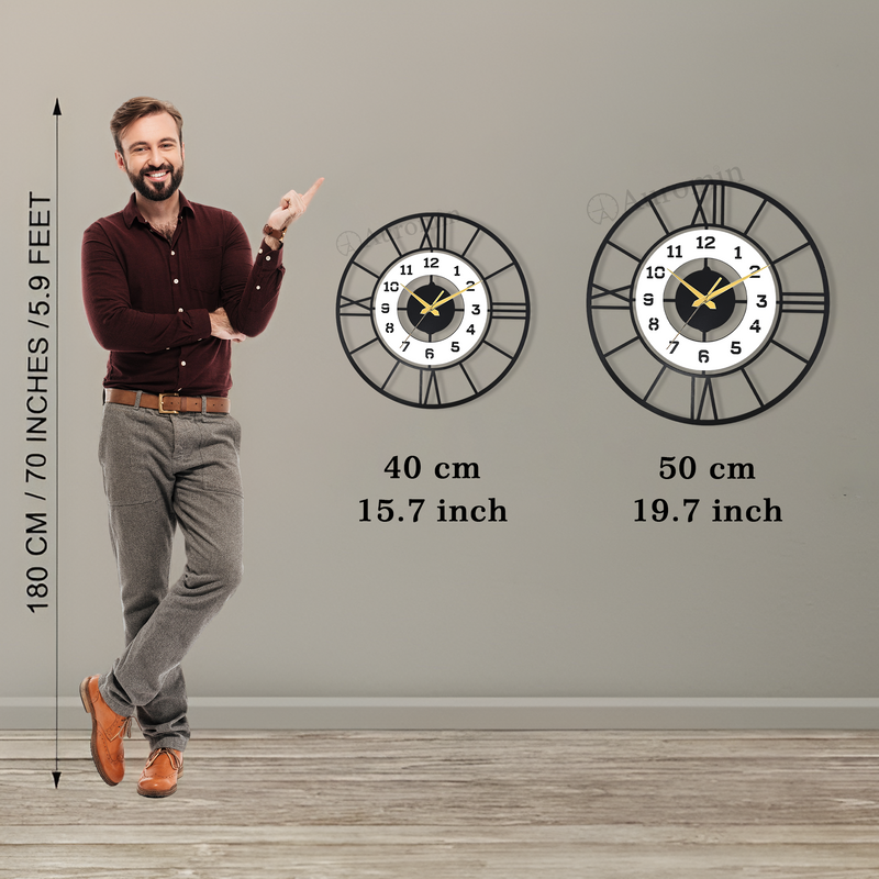 Roman Stylish Metal Wall Clock
