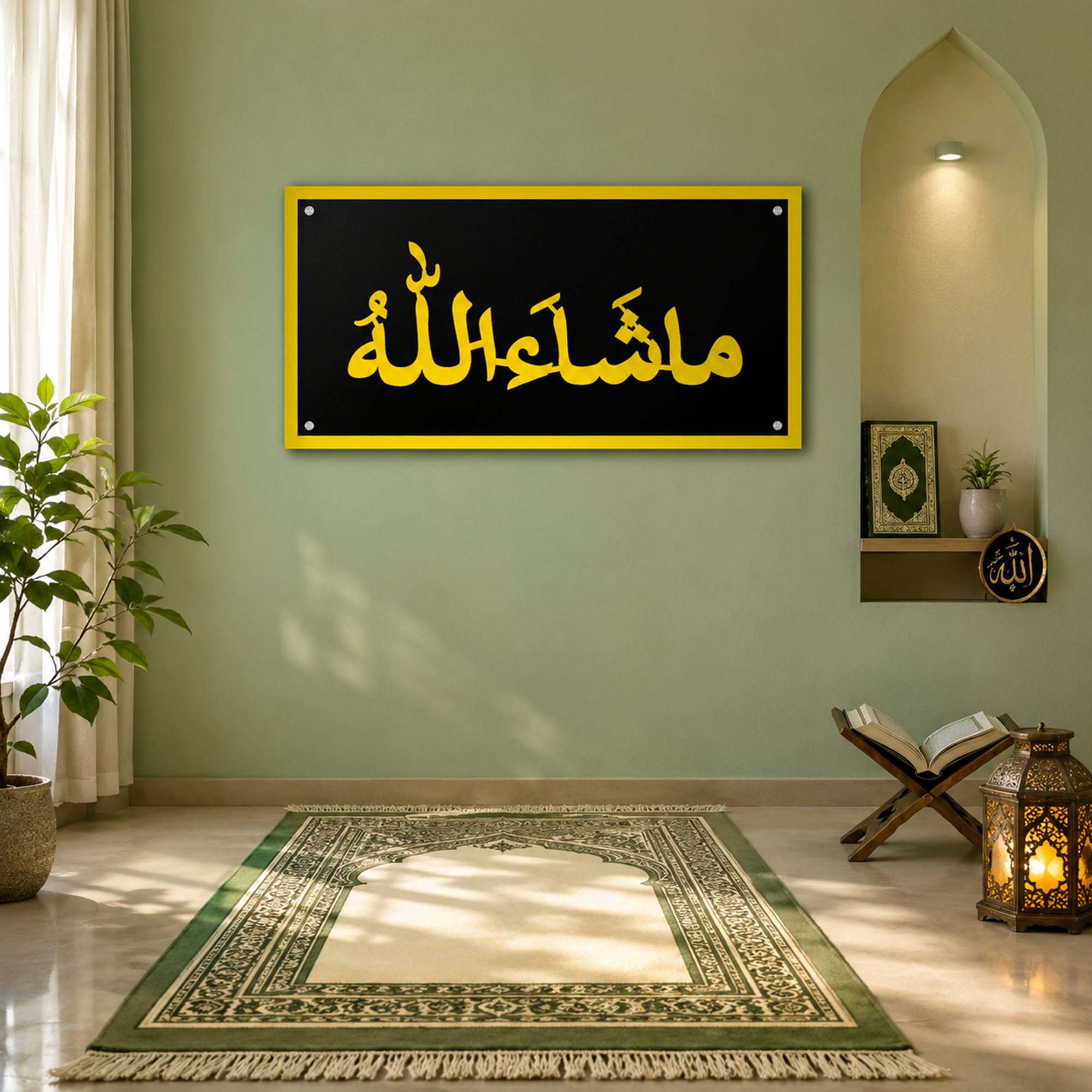 Premium MashaAllah Acrylic Calligraphy Frame — Islamic Home Decor