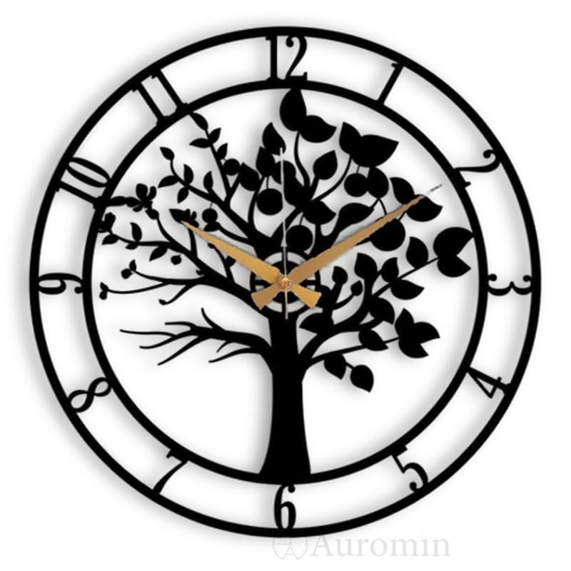 Tree Design Antique Metal Wall Clock