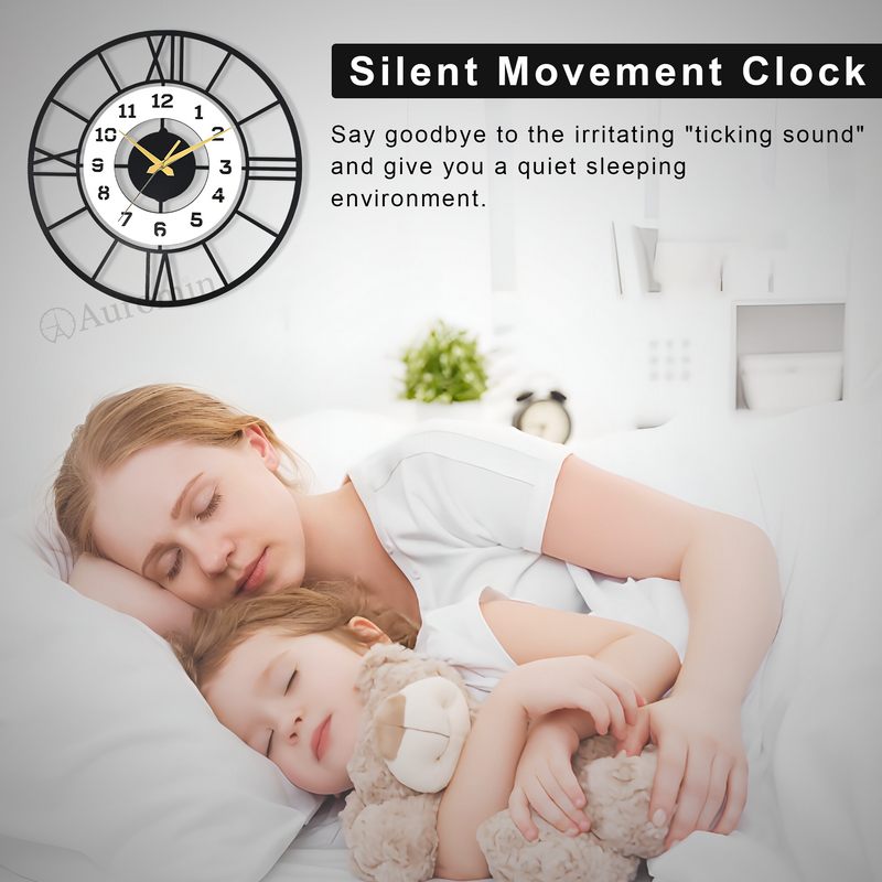 Roman Stylish Metal Wall Clock