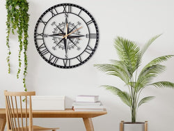 Directions Roman Number Metal Wall Clock