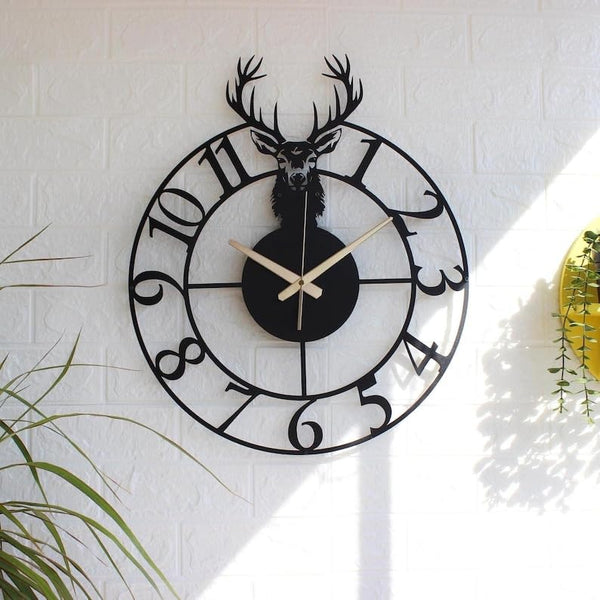 Deer Metal wall clock