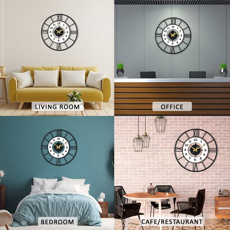 Roman Stylish Metal Wall Clock