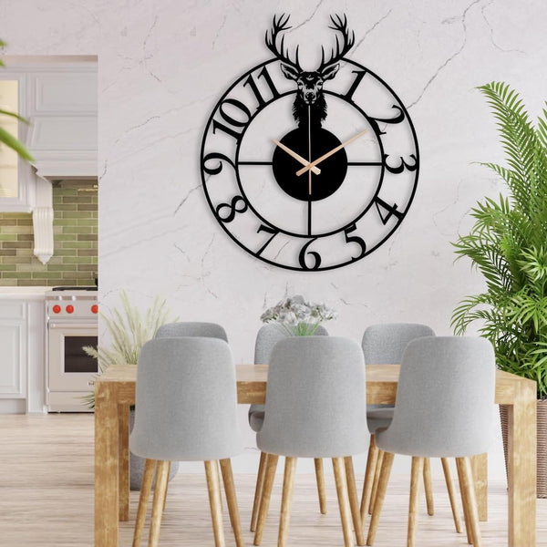 Deer Metal wall clock