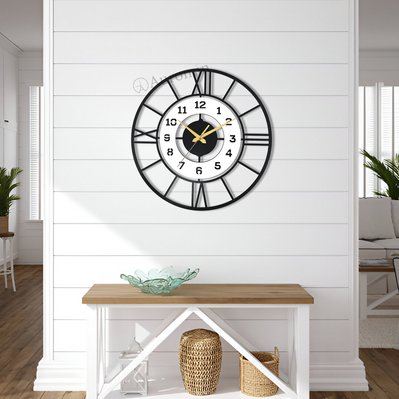 Roman Stylish Metal Wall Clock