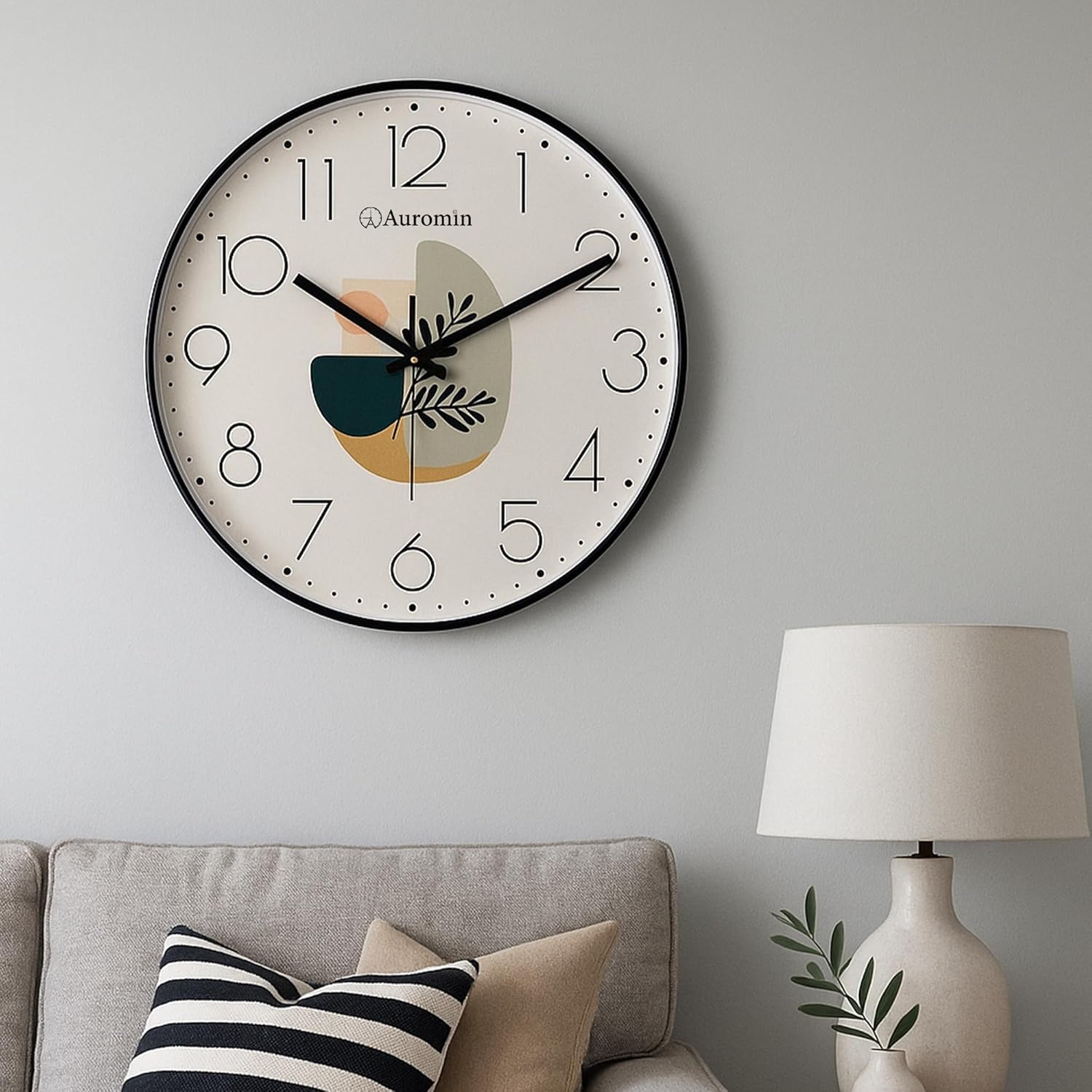 Designer Ivory Leaf Glass Wall Clock