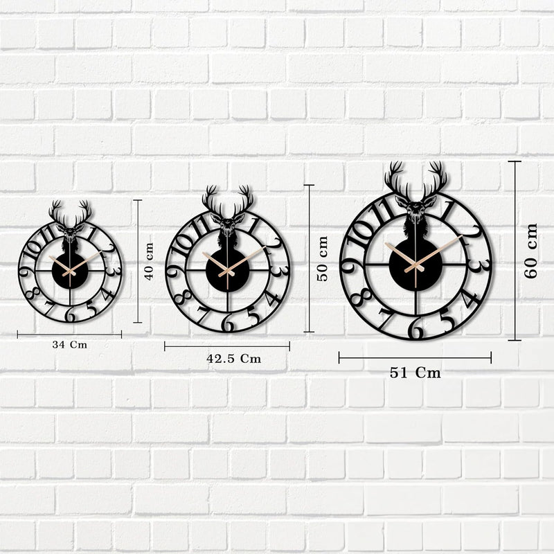 Deer Metal wall clock