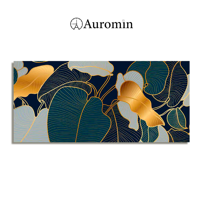 Luxury Golden Art Monstera Leaves Canvas wall Painting