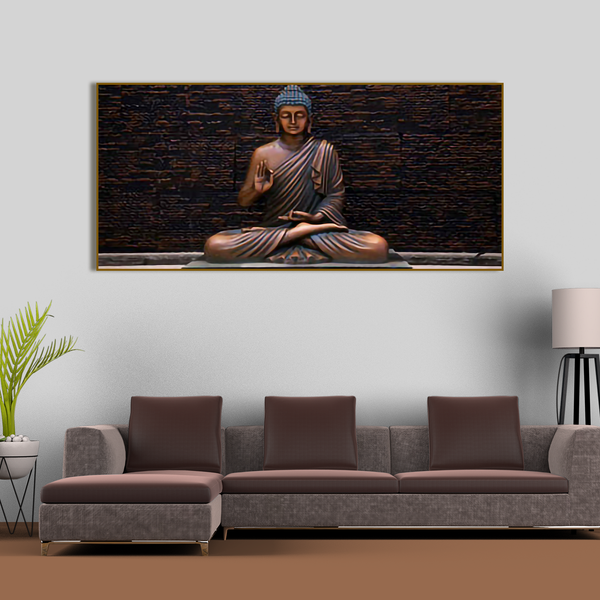 Lord Buddha Meditating Statue Canvas Wall Painting