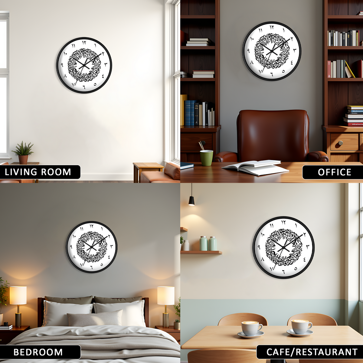 Surah Al Ikhlas Islamic Glass Wall Clock
