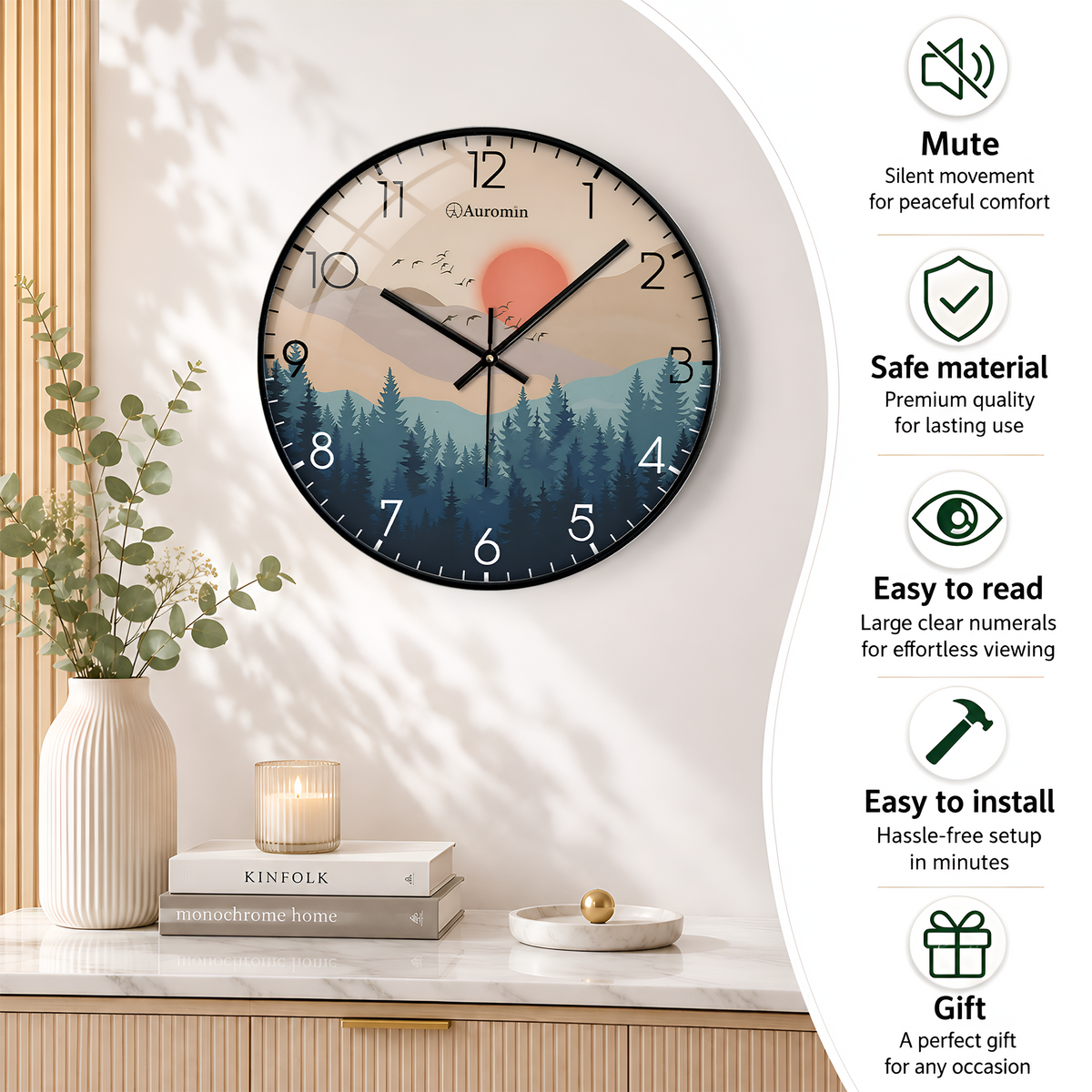Multi Forest Glass Wall Clock