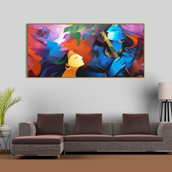 Lord Radha Krishna Premium Abstract  Canvas Wall Painting