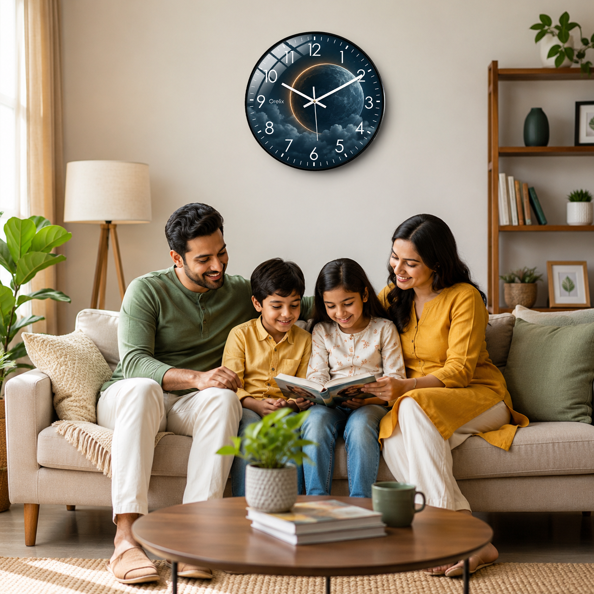 Blue Moon Glass Wall Clock