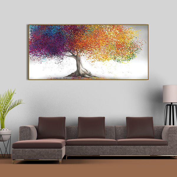 Multiple Color Leaves on tree Canvas Wall Painting