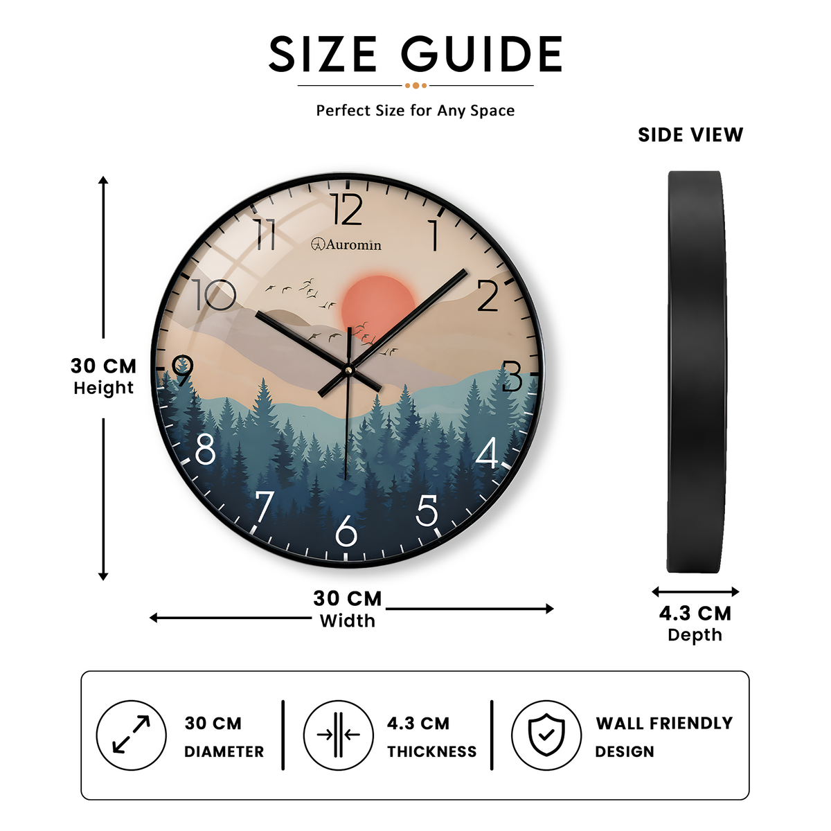 Multi Forest Glass Wall Clock