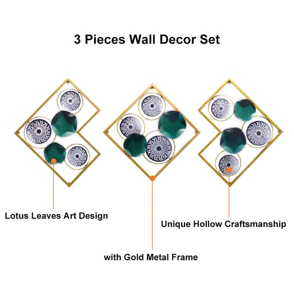 Modern Unique Lotus Leaves Metal Wall Art