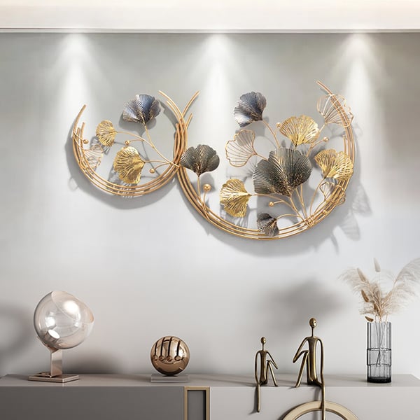 Gold & Silver Wild Flowers Large Metal Wall Art