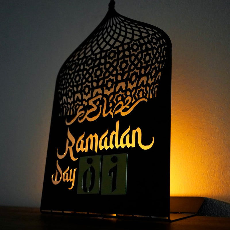 Ramadan Calendar Metal Islamic Table Decor