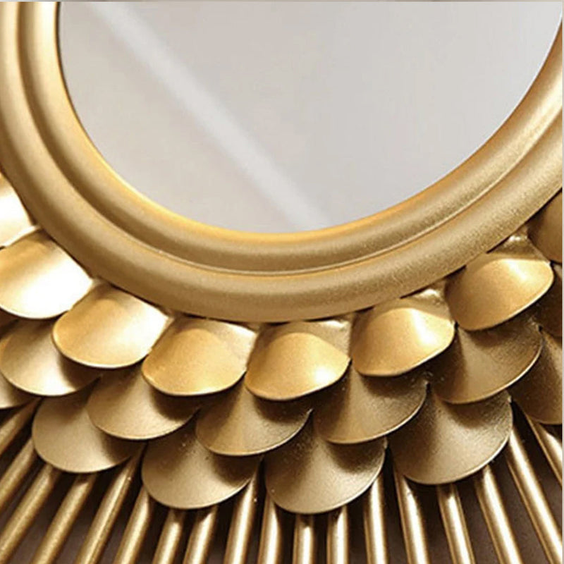 Ethereal Sunflower Designer Metal Wall Mirror