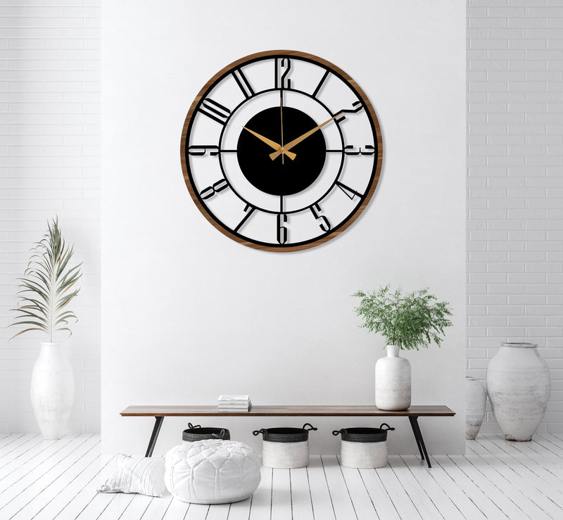 Mid Century Modern Metal Wall Clock