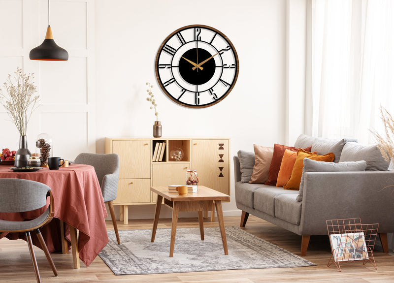 Mid Century Modern Metal Wall Clock