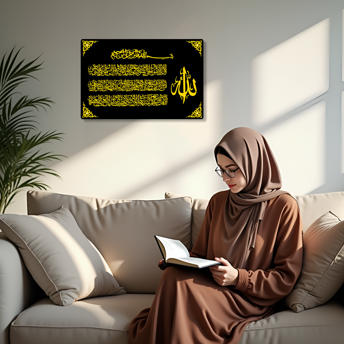 Ayatul Kursi Calligraphy With Bismillah Islamic Acrylic Wall Art Set