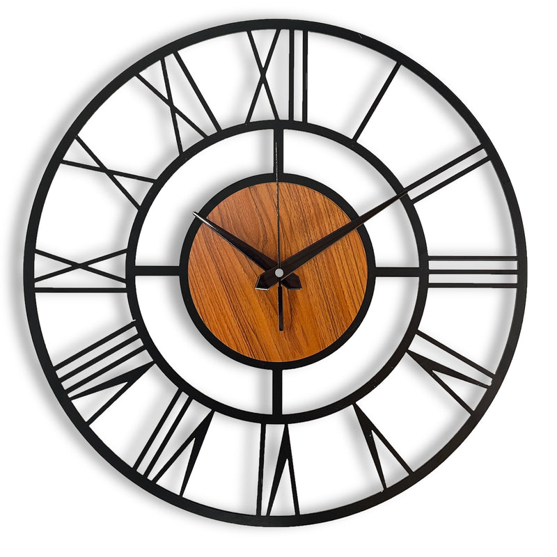 Designer Roman Metal/Wooden Wall clock