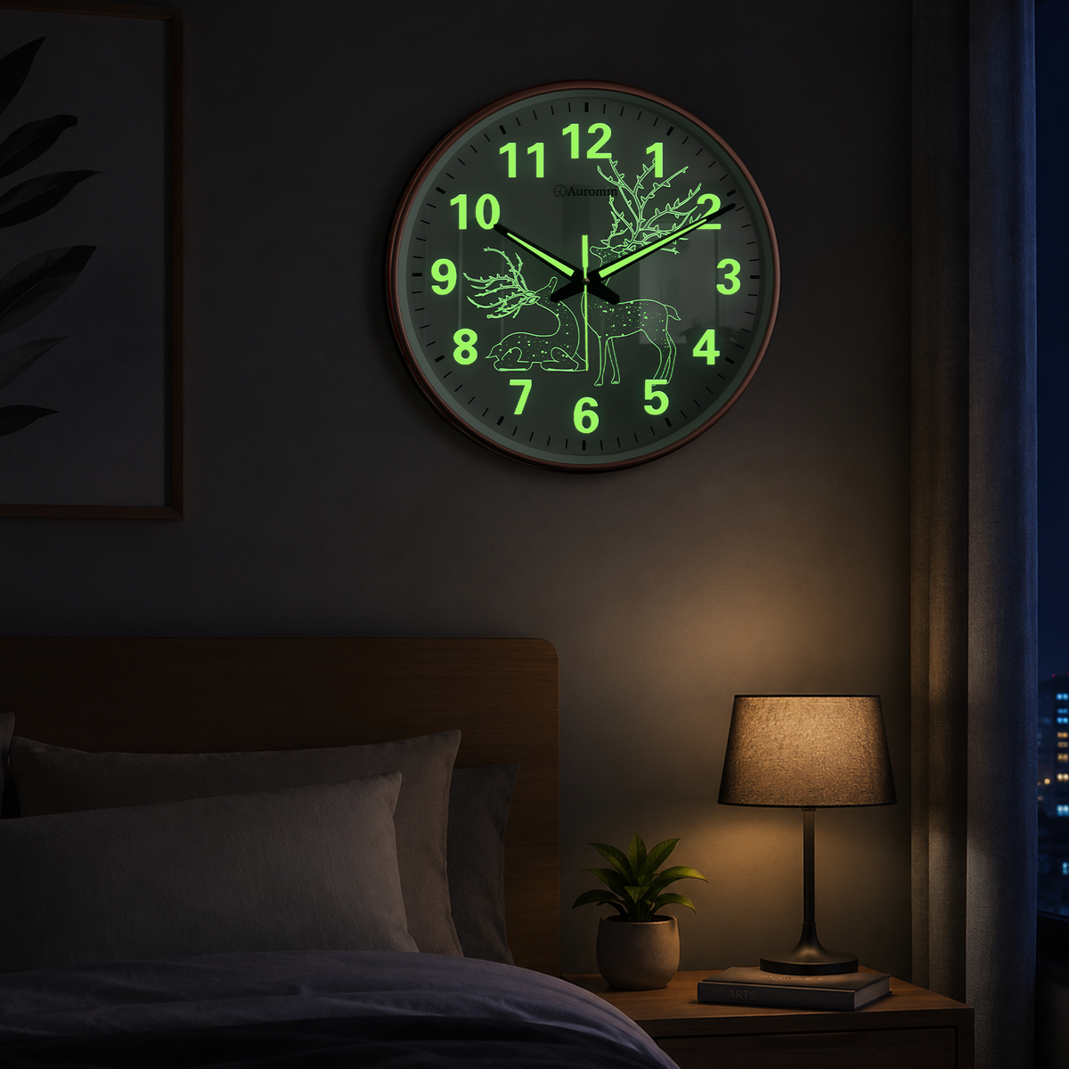 Glow in Dark Radium Deer Clock