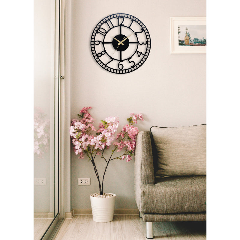 modern wall clock in black 