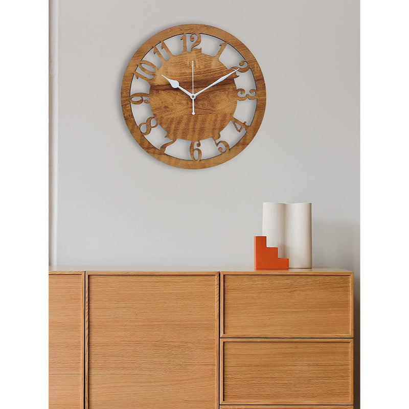 Stylish Wooden Wall Clock brown