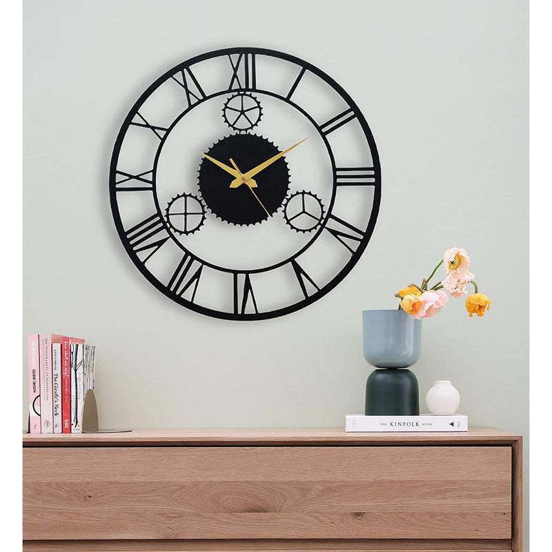 Attractive Wall Clock Metal black