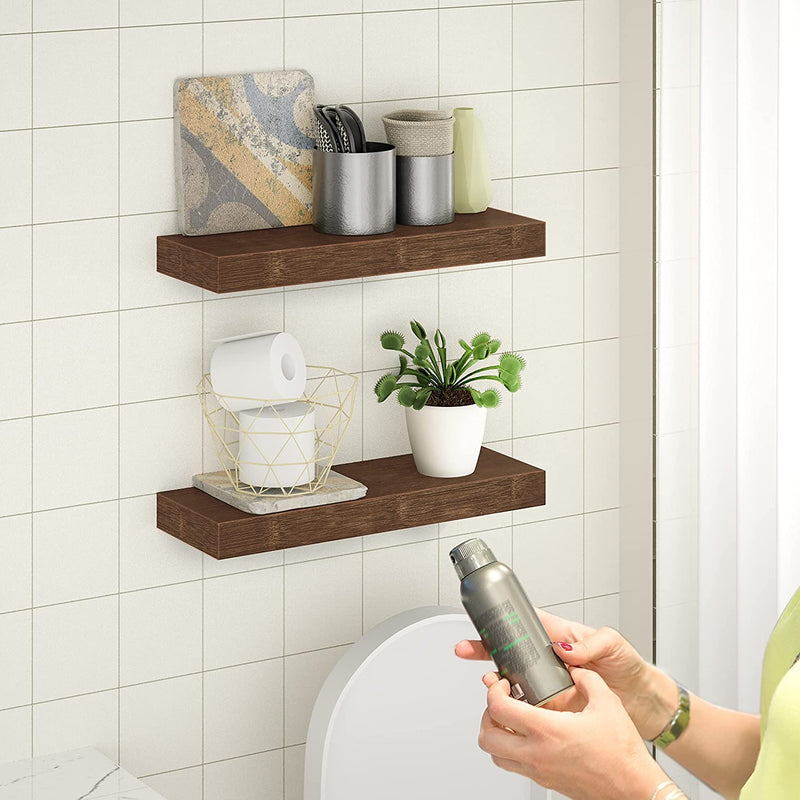 Modern Wood Floating Shelves, for Kitchen Bathrooom (Set of 3)