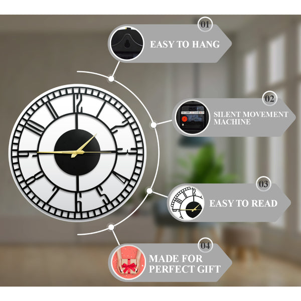 round wall watch black color