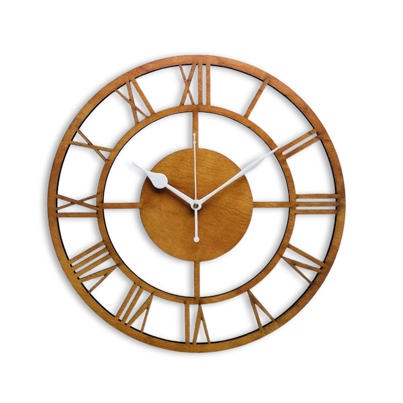 wooden roman wall clock